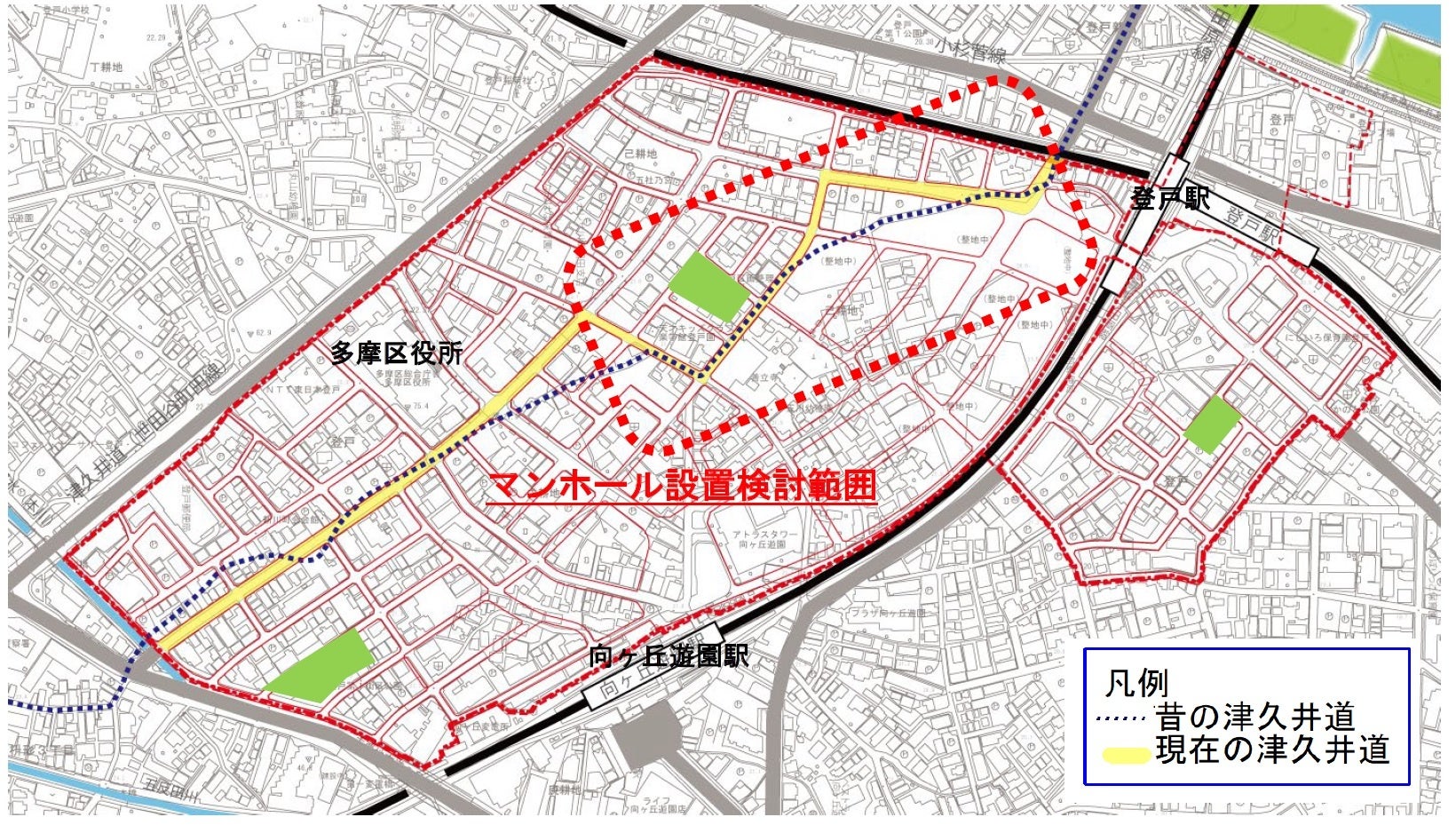デザインマンホールの設置検討位置図