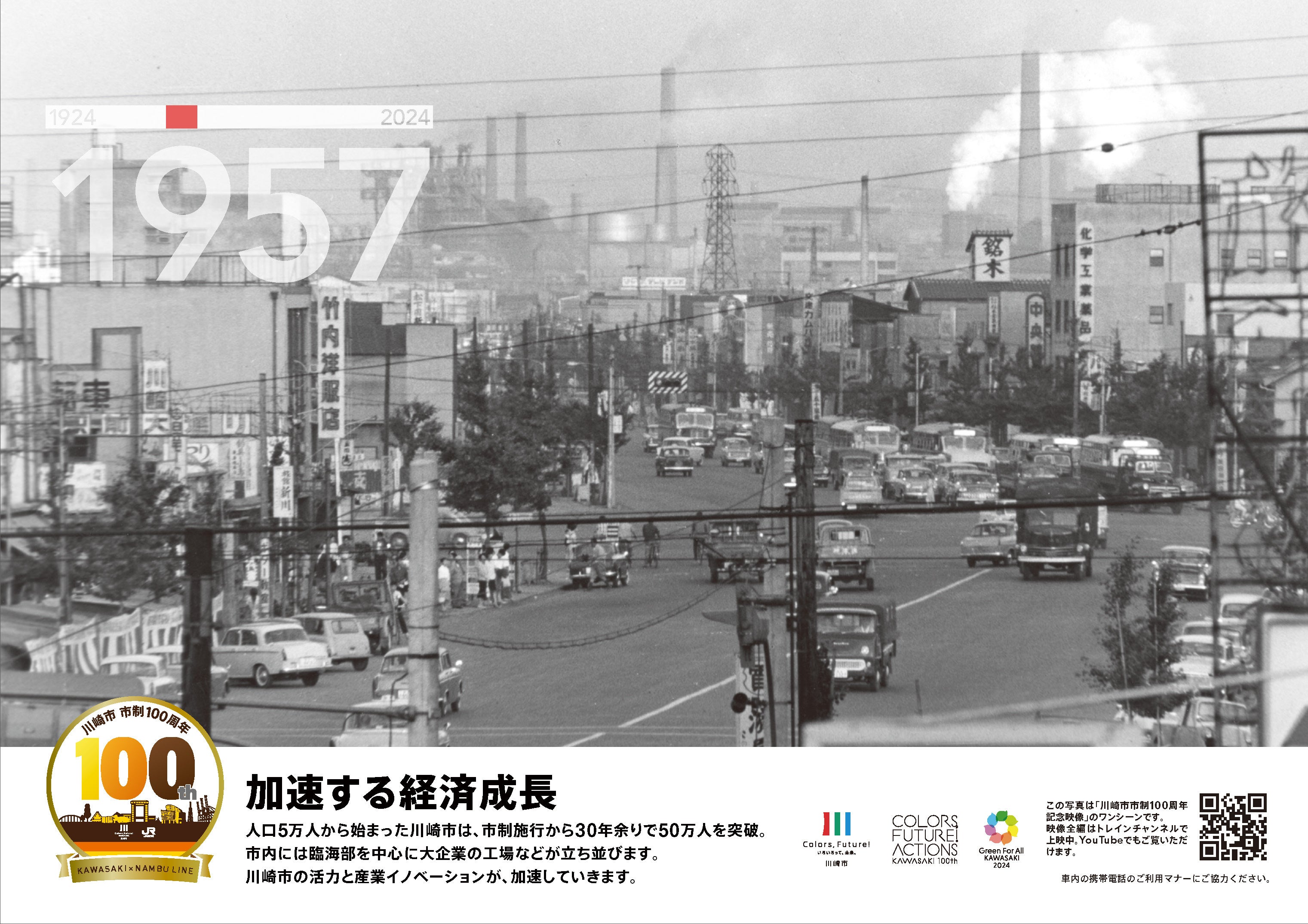 1957年頃 経済成長が加速する川崎市 (偶数号車)※一例