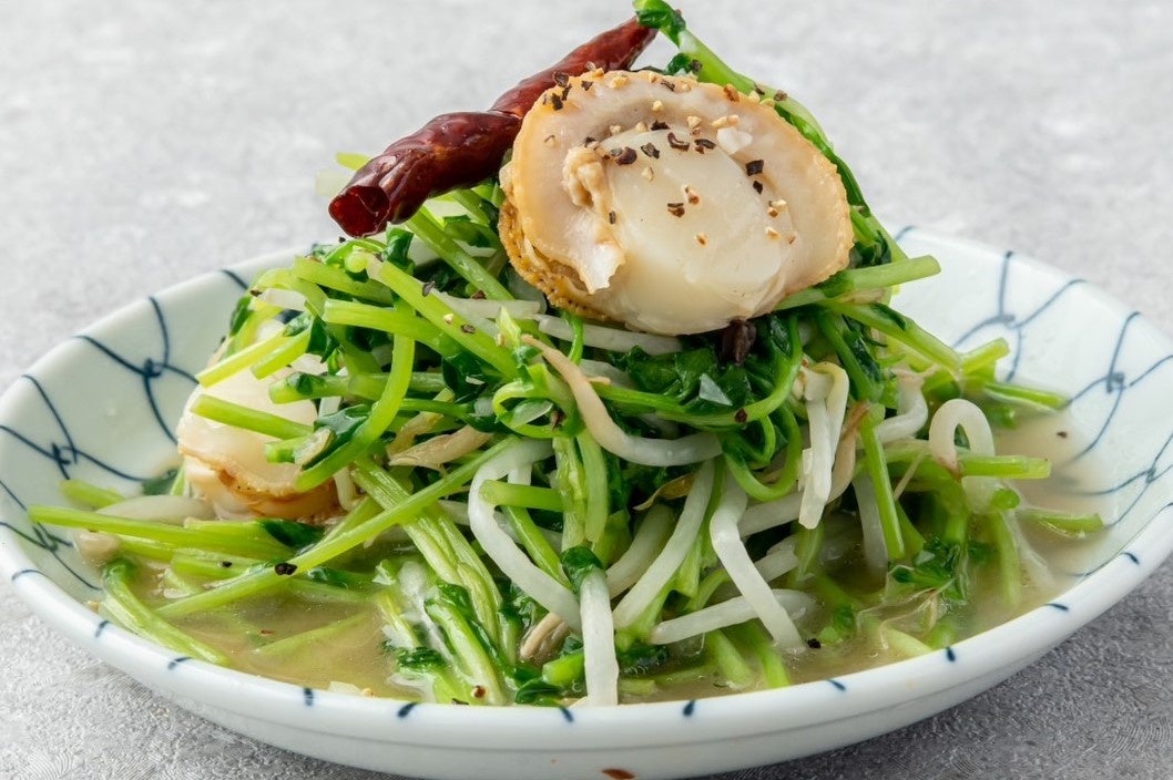 帆立と青菜の塩炒め（480円）