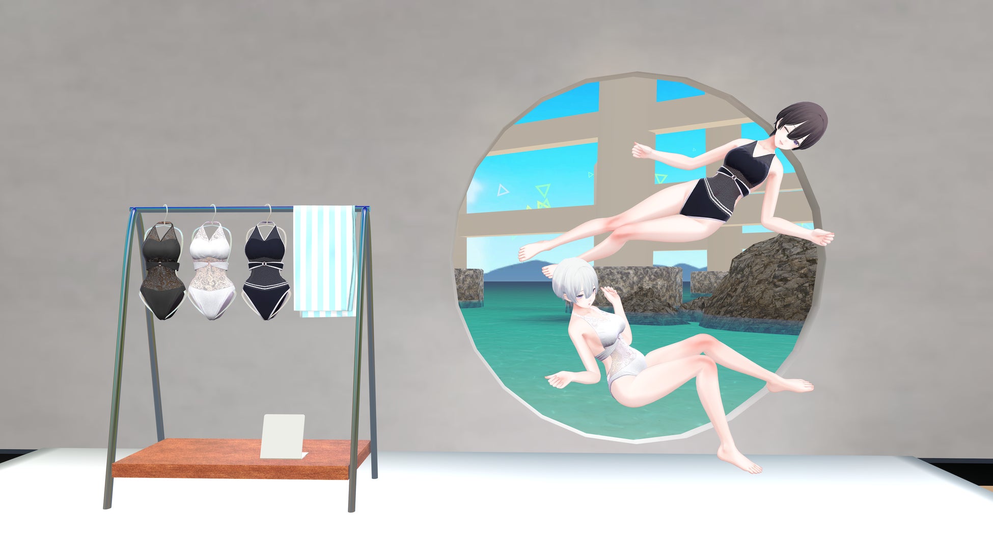 店内ディスプレイ:バーチャルブランドSELECT SHOP -Cornet- ネイビーに白ラインのデザインがBEAMS別注