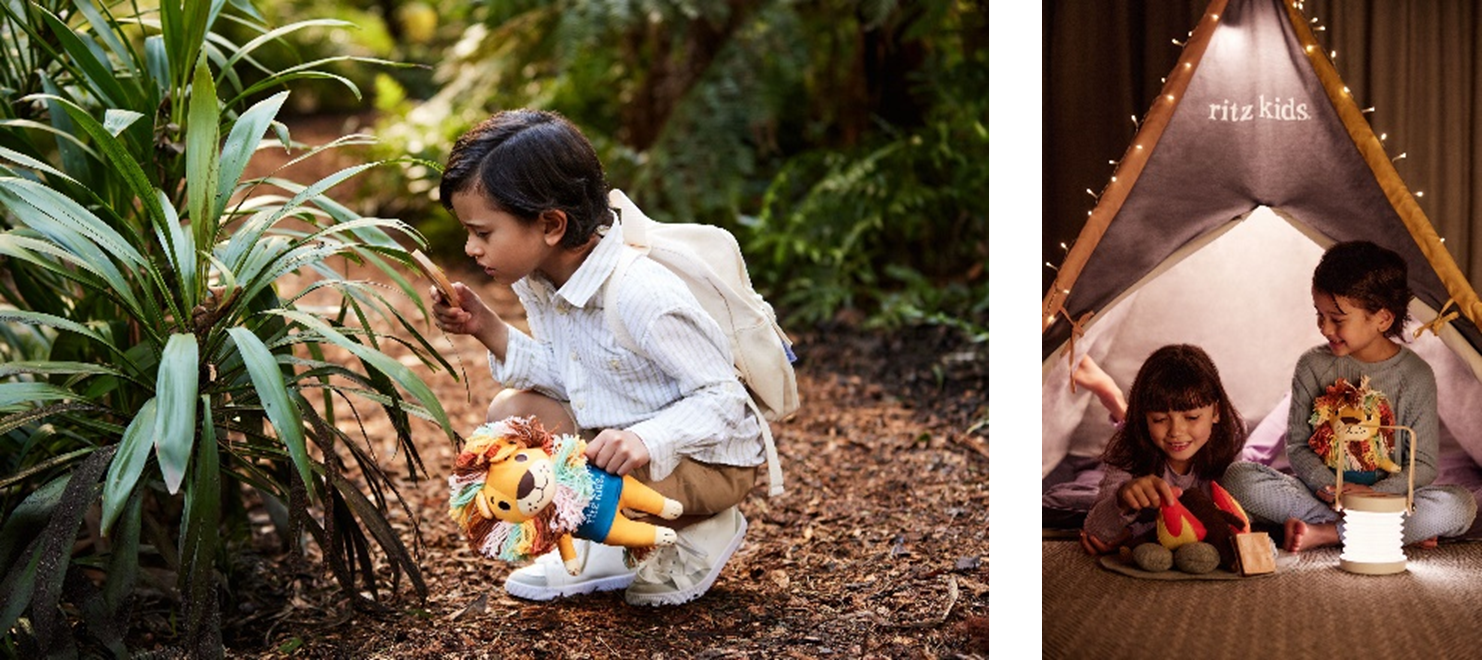 左：リッツ・キッズ・プログラムは子どもたちの滞在を有意義で心に残る発見の旅に高めます。 右：リッツ・キッズ・ナイト・サファリ