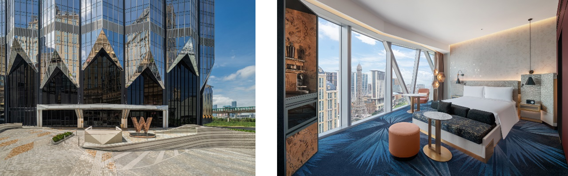 左から：Porte Cohere、コタイを一望できるキング・ルーム