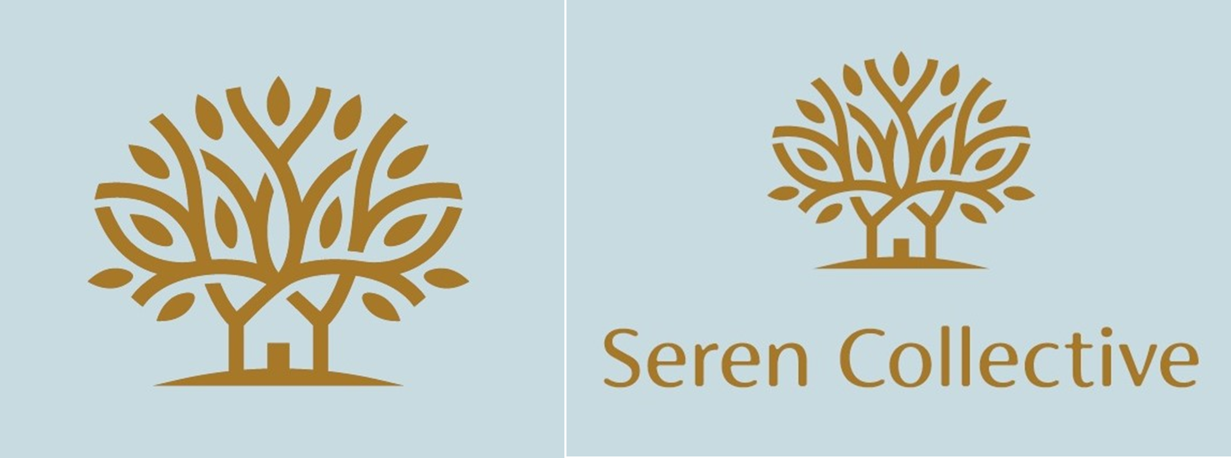 Seren Collective シンボル 左、Seren Collective 公式ロゴ 右