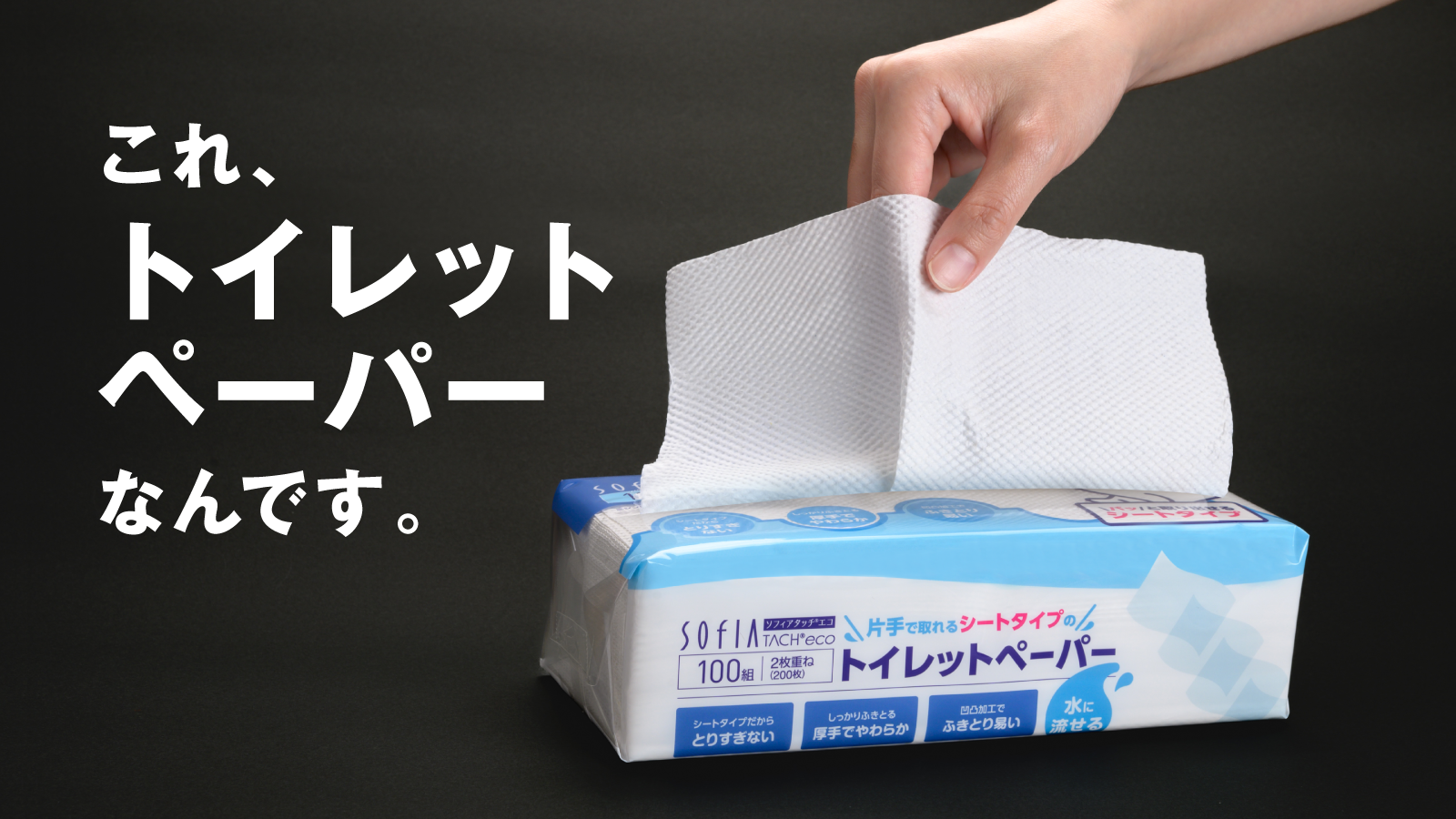 斬新アイデア】シートタイプのトイレットペーパー「SOFIATACH eco片手