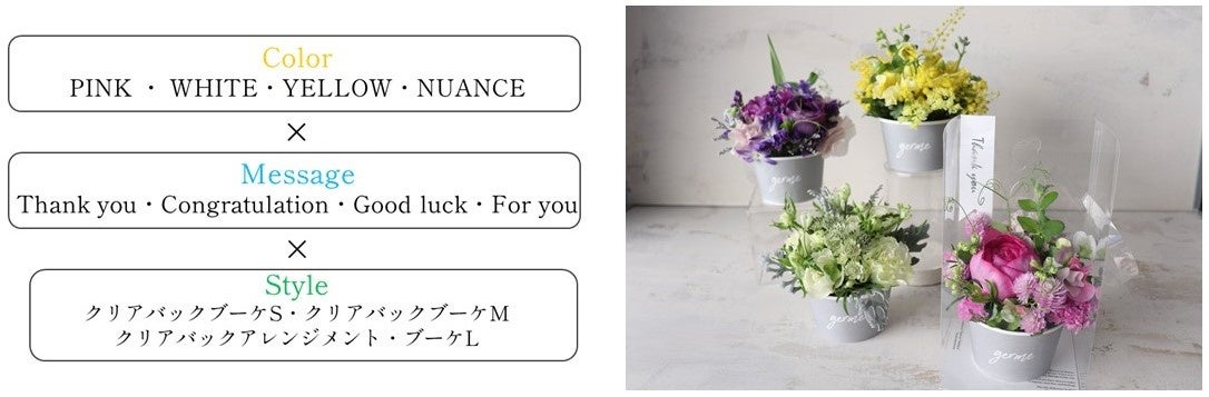 画像はクリアバックアレンジメント