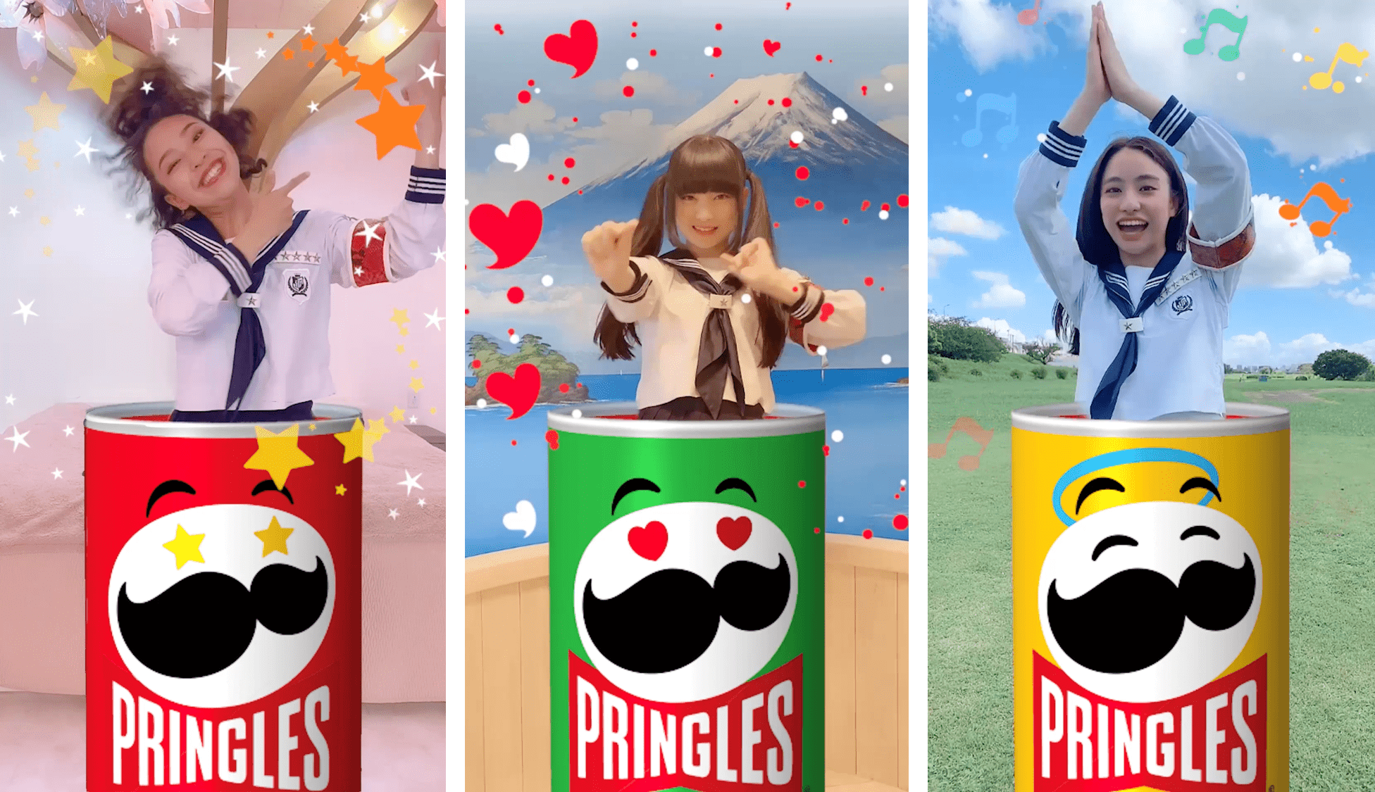 指ハートポーズ／Lサインポーズ／お祈りポーズ