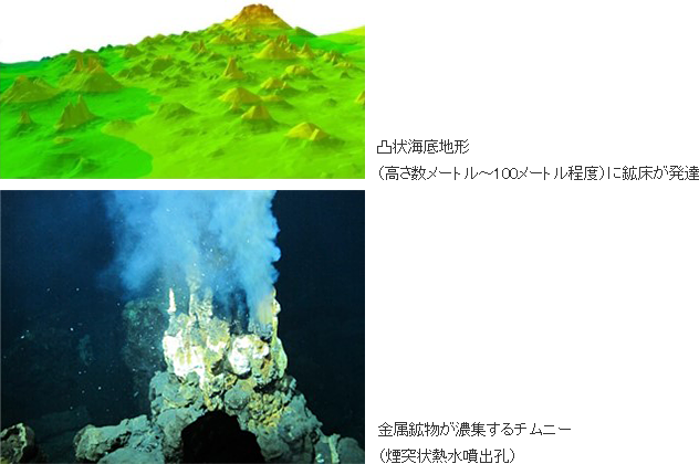 海底熱水鉱床のイメージ