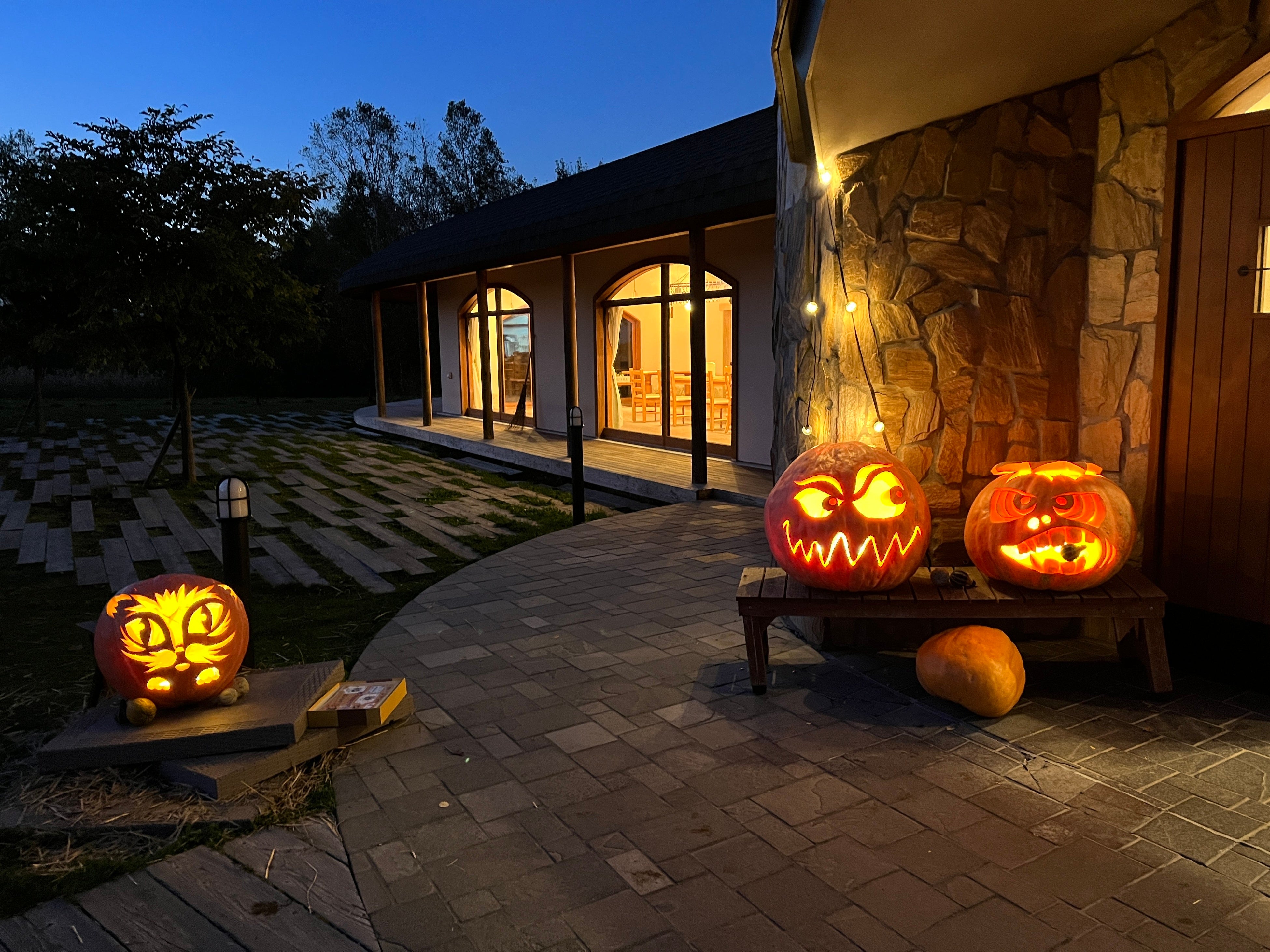 手づくりのジャック・オ・ランタンも