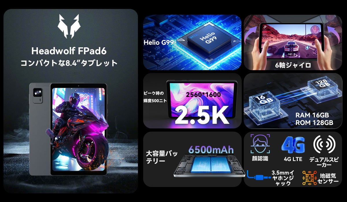 Headwolfコンパクトな8.4inchタブレット「FPad6」発売予定!2.5K Headwolfコンパクトな8.4inchタブレット「FPad6」発売予定!2.5K