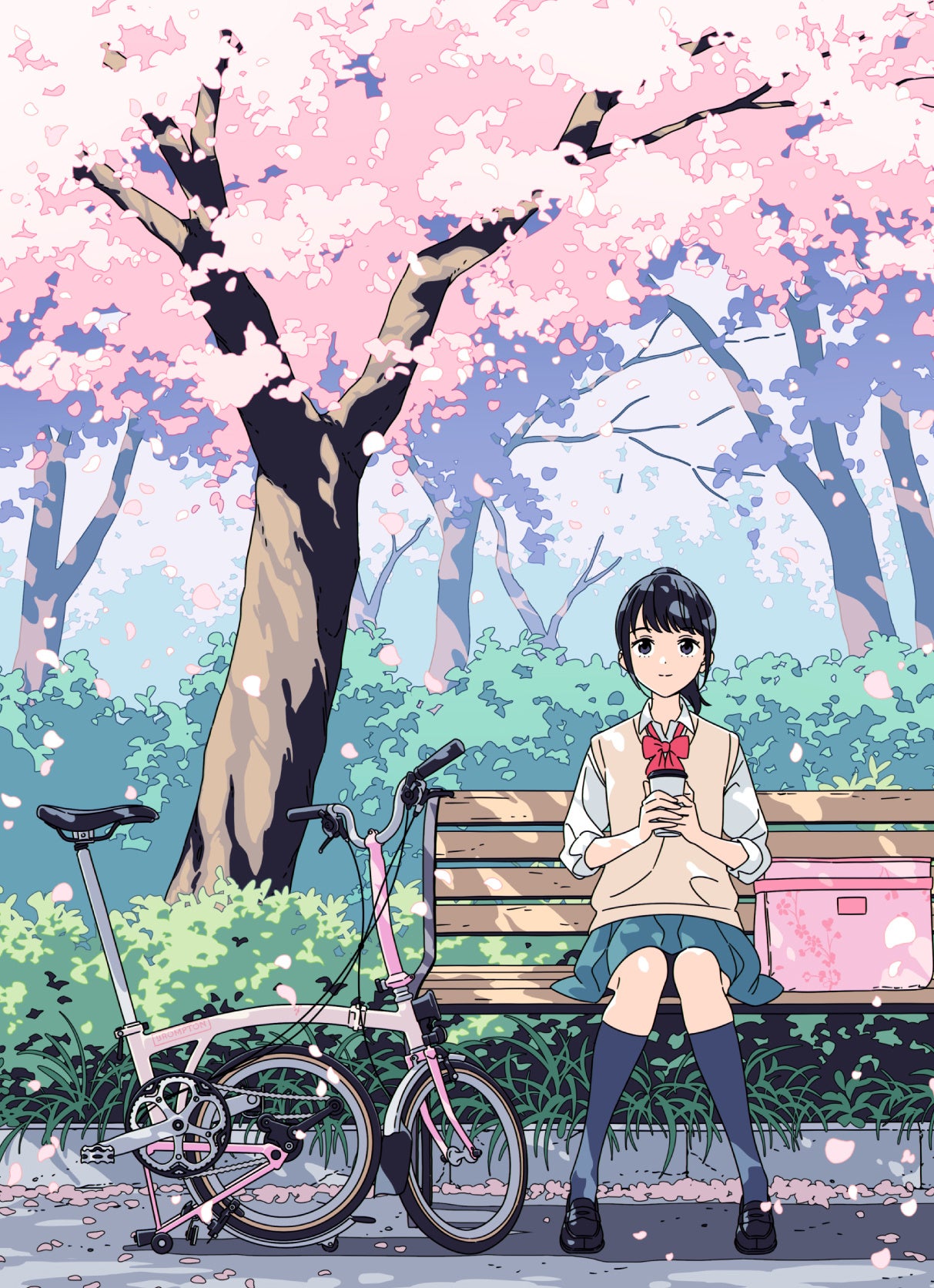 英折りたたみ自転車ブロンプトンが、限定カラー「CHERRY BLOSSOM