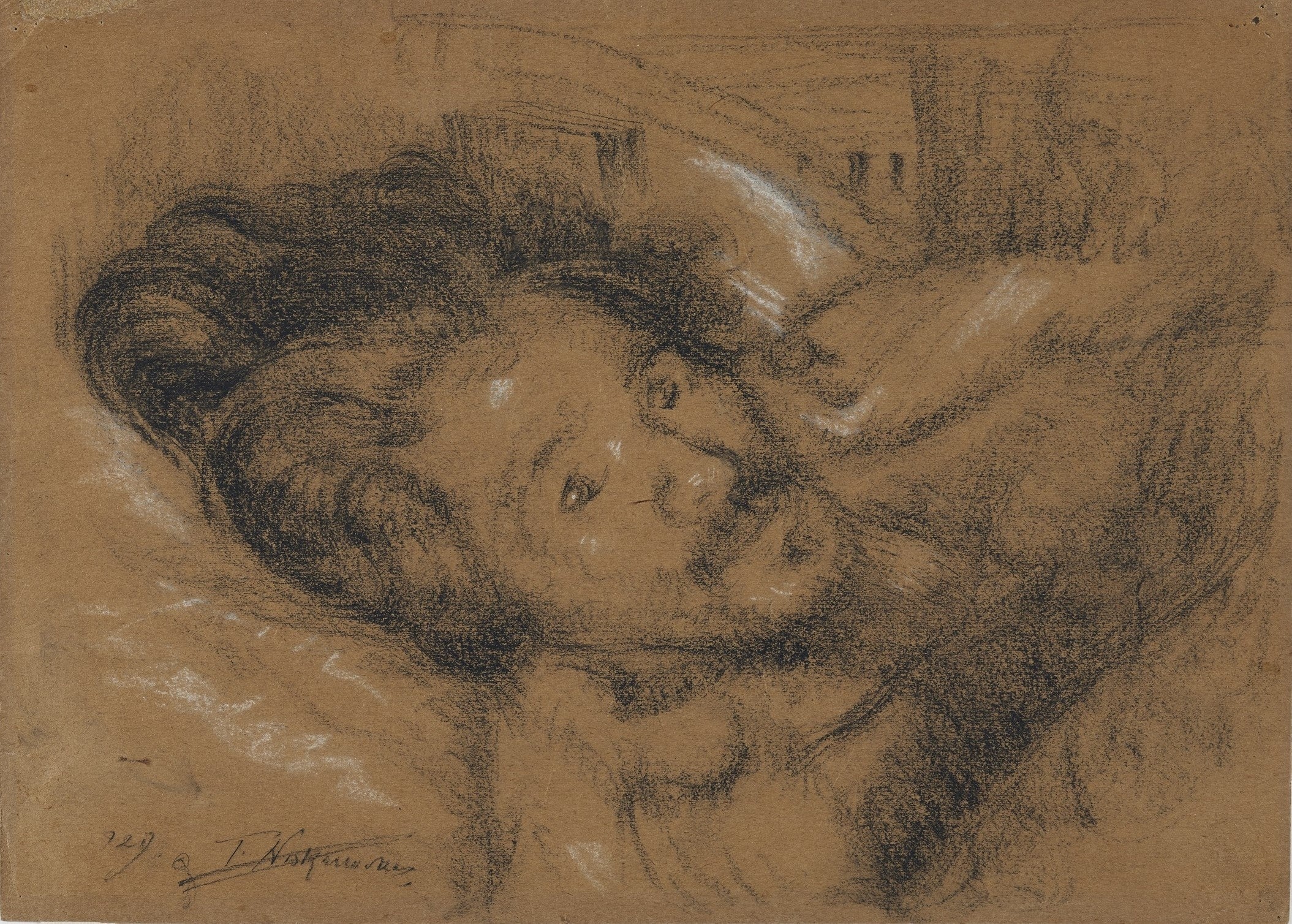 《ベッドに横たわる自画像》　株式会社中村屋蔵