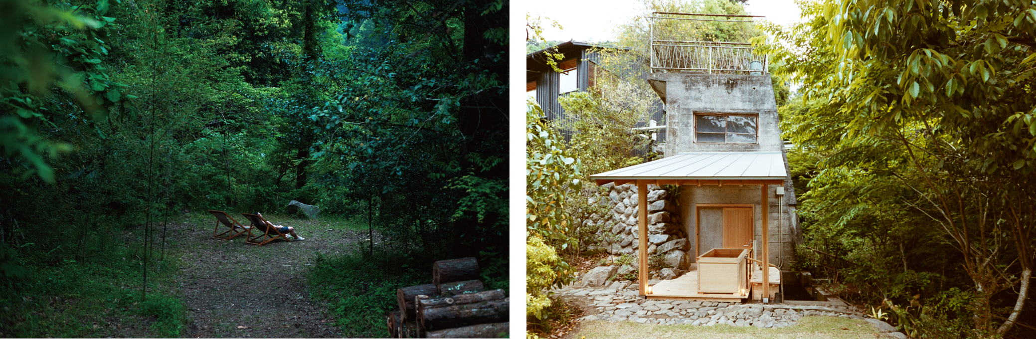 ©︎Daisuke Takashige | 外気浴フィールド　　　©︎Daisuke Takashige  | サウナ外観