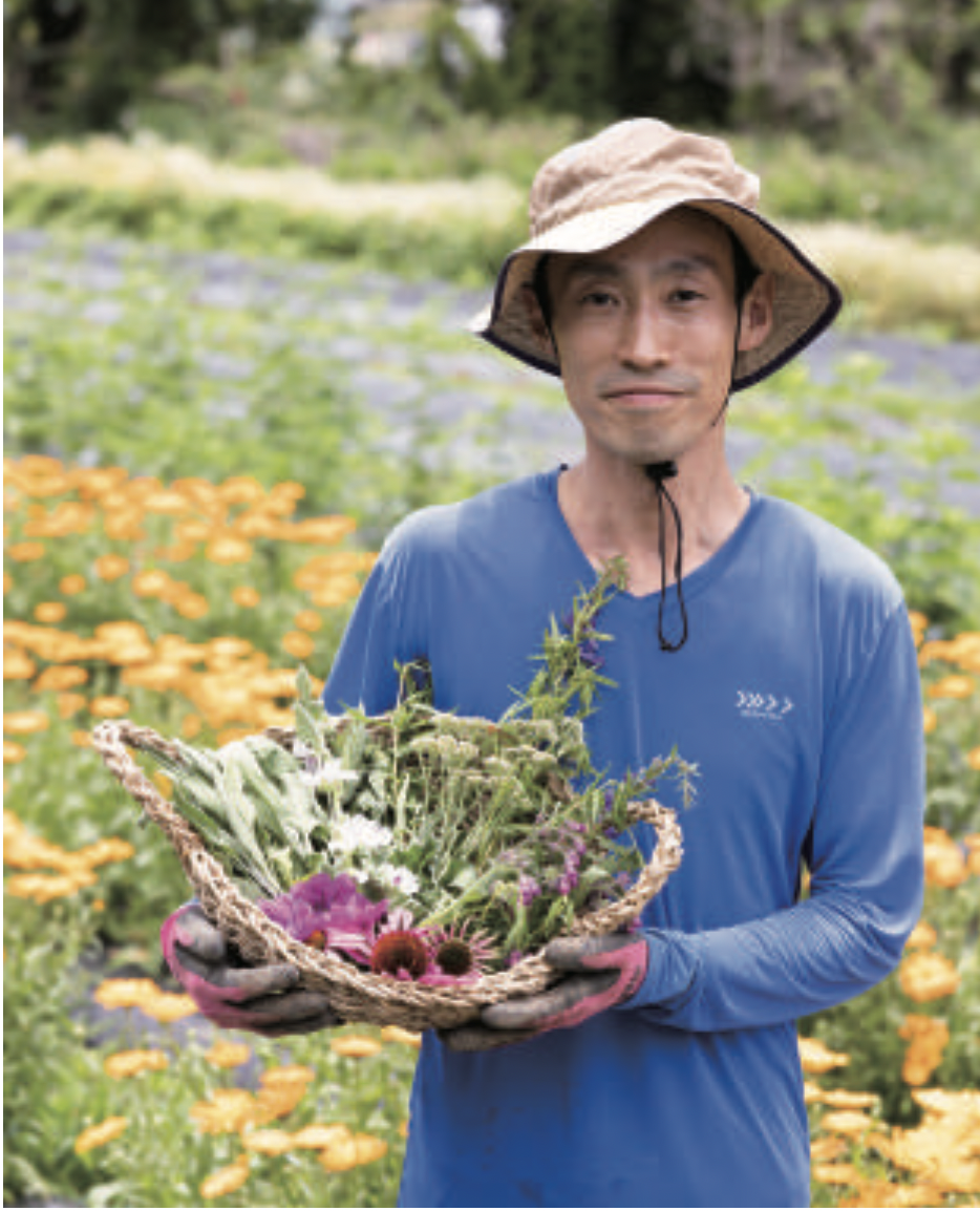 自社農場で育てたハーブを配合