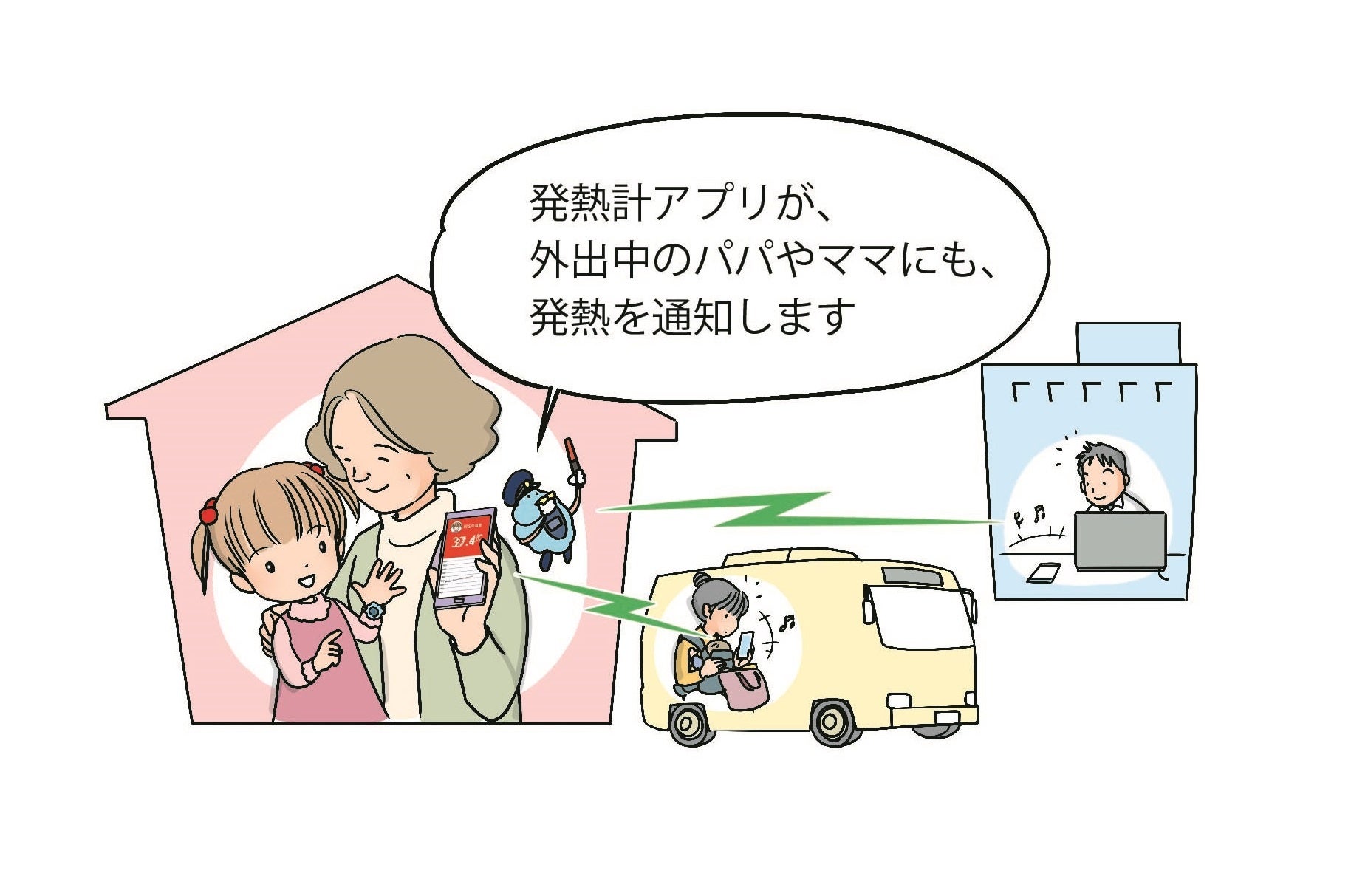 リモート通知も声でお知らせ