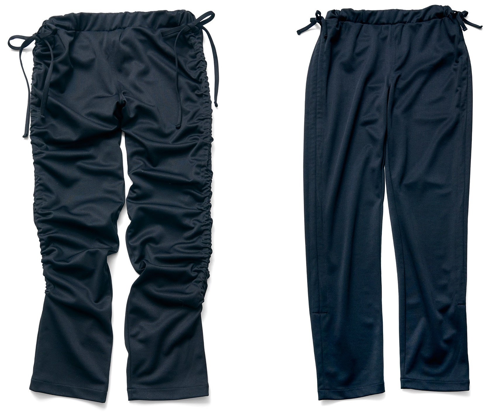 腸脛靭帯（ちょうけいじんたい）に沿ったひもでギャザーを寄せてONモードに、ギャザーをゆるめるとOFFモードに。