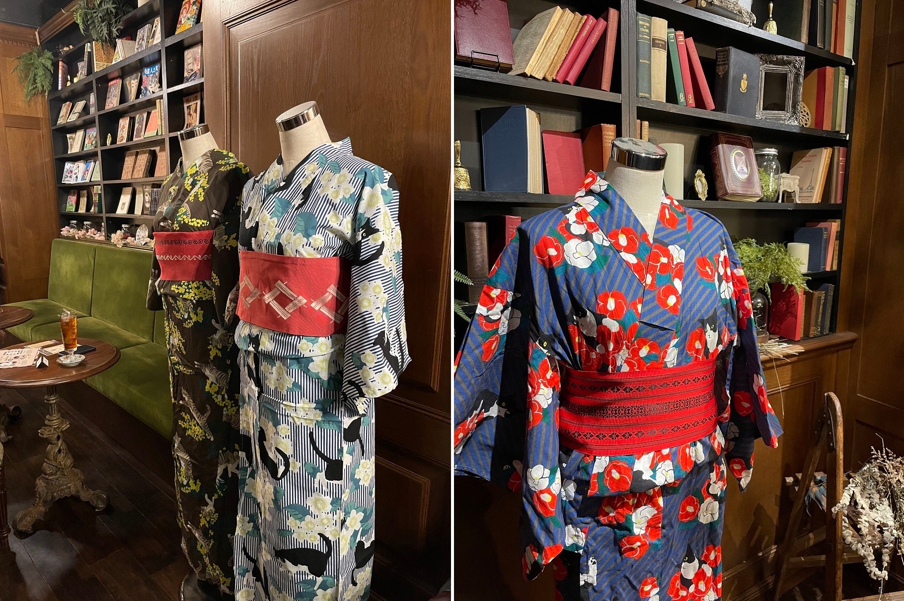 店舗風景：展示のみで、店舗では販売はしていません（猫部サイトで販売終了しているデザインもあります）