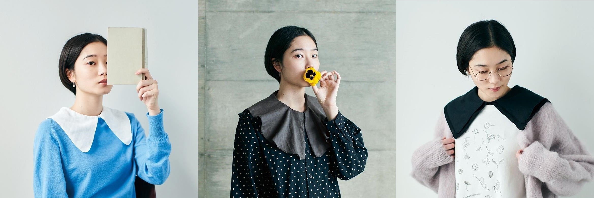 リリーホワイト(左)、ストレートグレー(中央)、コールブラック(右)