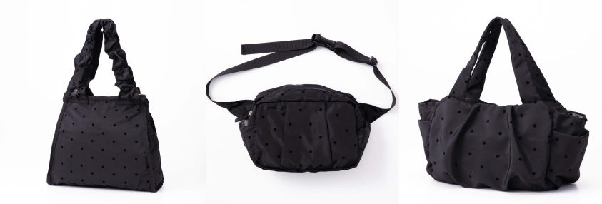 左から、フリルハンドルバッグ、ボディーバッグ、ハンドバッグ