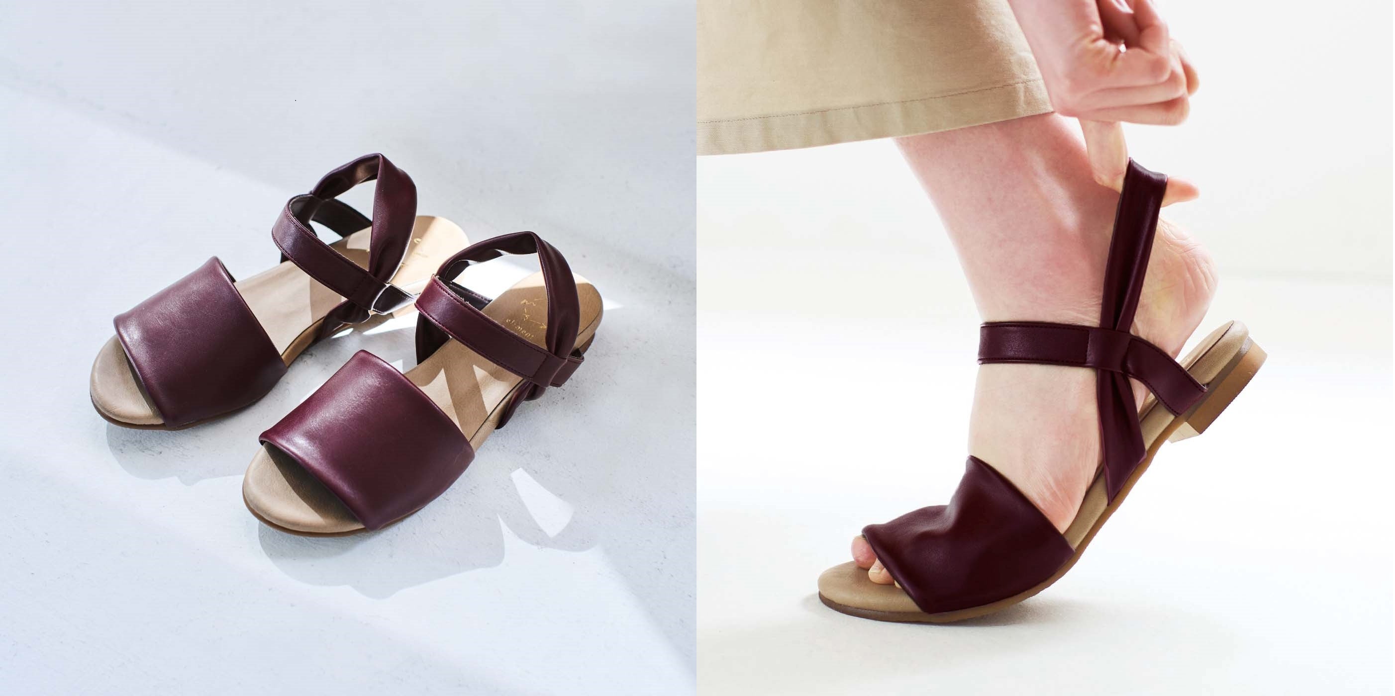 ワンバンドサンダル＜ボルドー＞