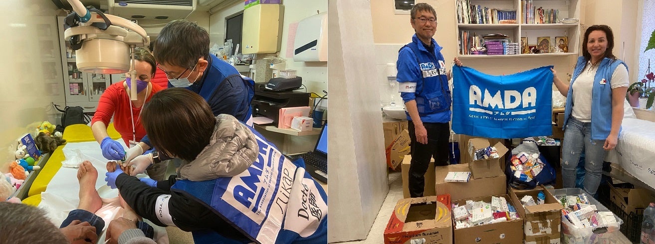 避難者が集まるベレグスラーニーでハンガリーの医療者と共に避難者の診療を実施