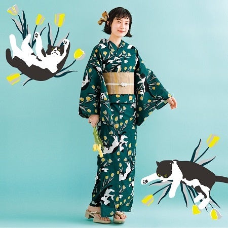 nemunoki paper item×猫部 お風呂上りをアートな猫たちと