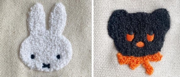 ミッフィーとブラック・ベアのサガラ刺しゅう