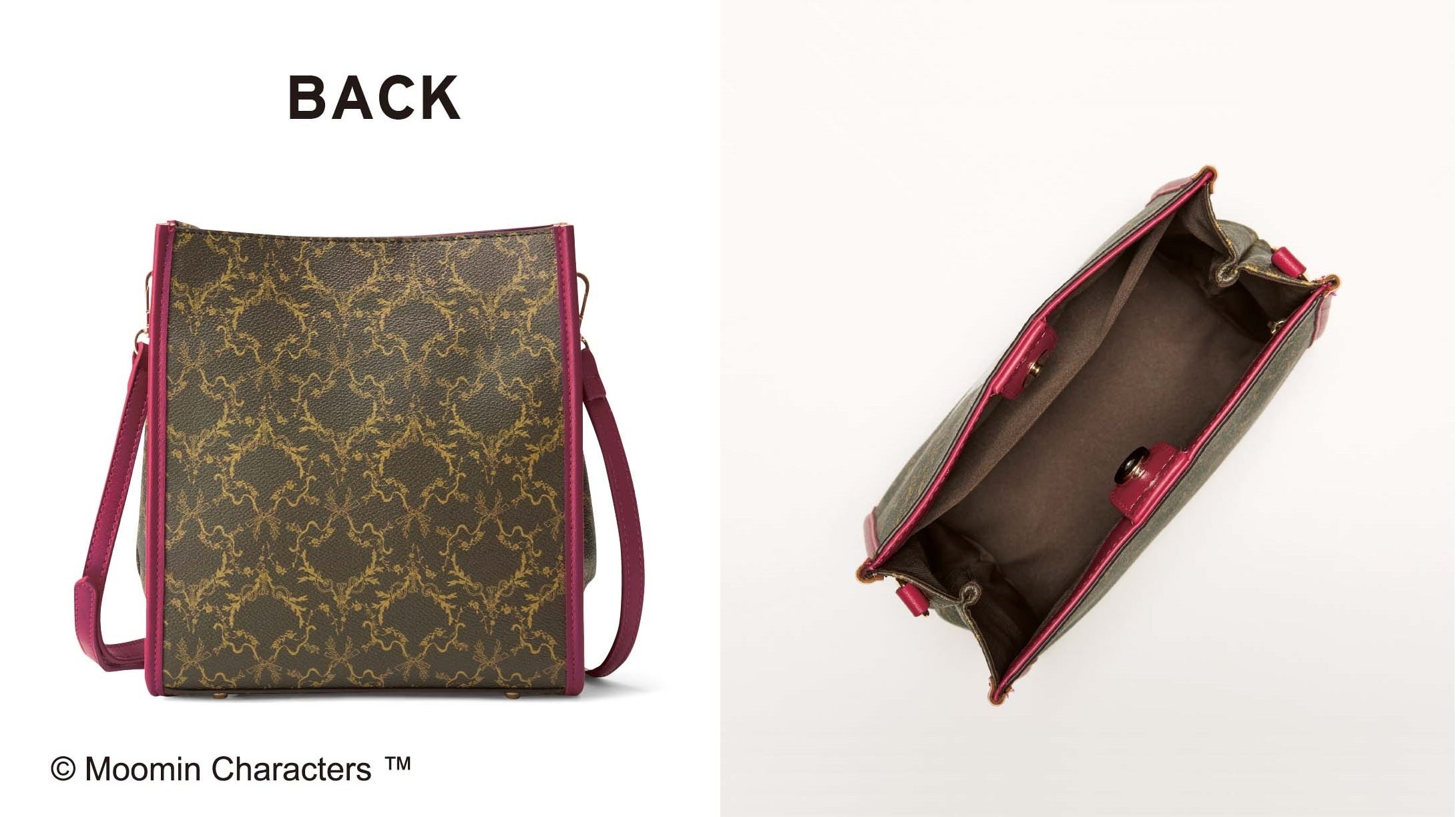 トーベ・ヤンソンの描いた草花をアレンジした柄で、中はマグネットスナップと、2つの内ポケットがついています。