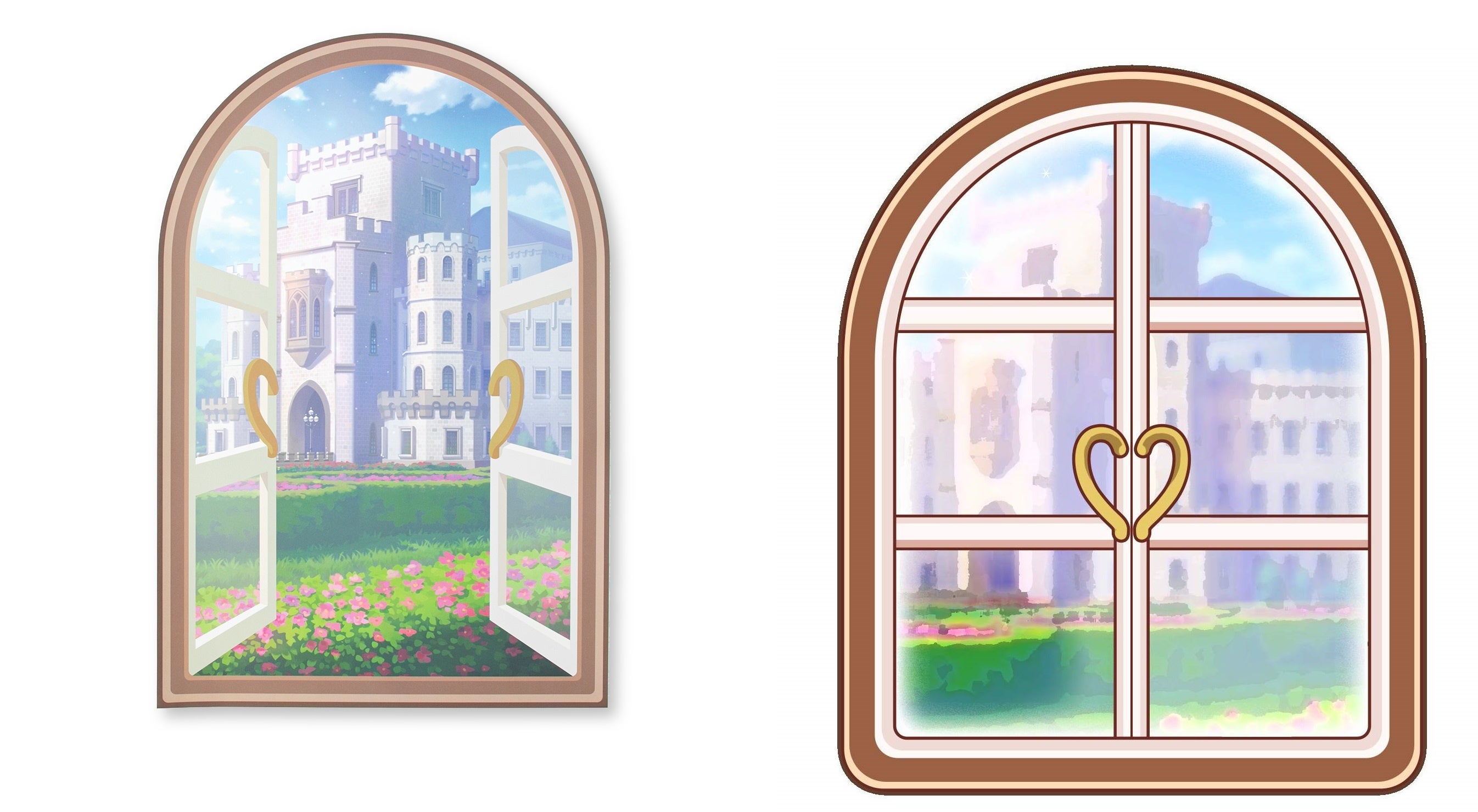 左：ウォールステッカー、右：ゲーム内「育成」アイコン