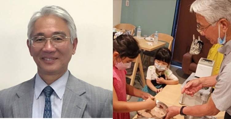 左：佐藤清隆氏　右：ワークショップ／チョコ作りの様子