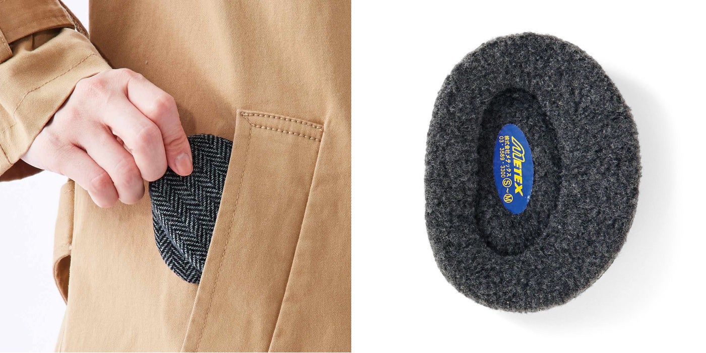 使わないときはポケットへ収納可能、持ち歩きもしやすいコンパクトサイズです