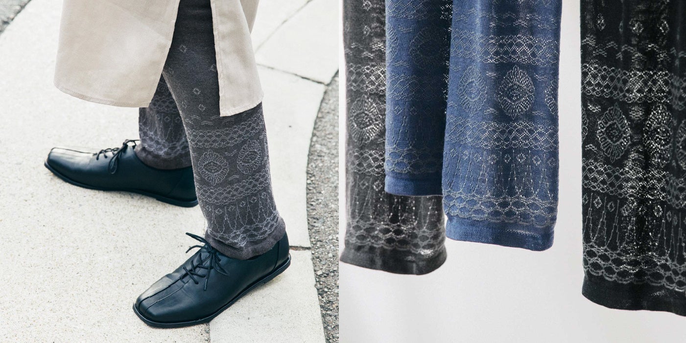 表側には柄が入っているので、コーデのアクセントにするとおしゃれに履きこなせます