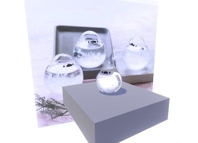 フェリシモ商品「シマエナガのストームグラス」の3Dモデル