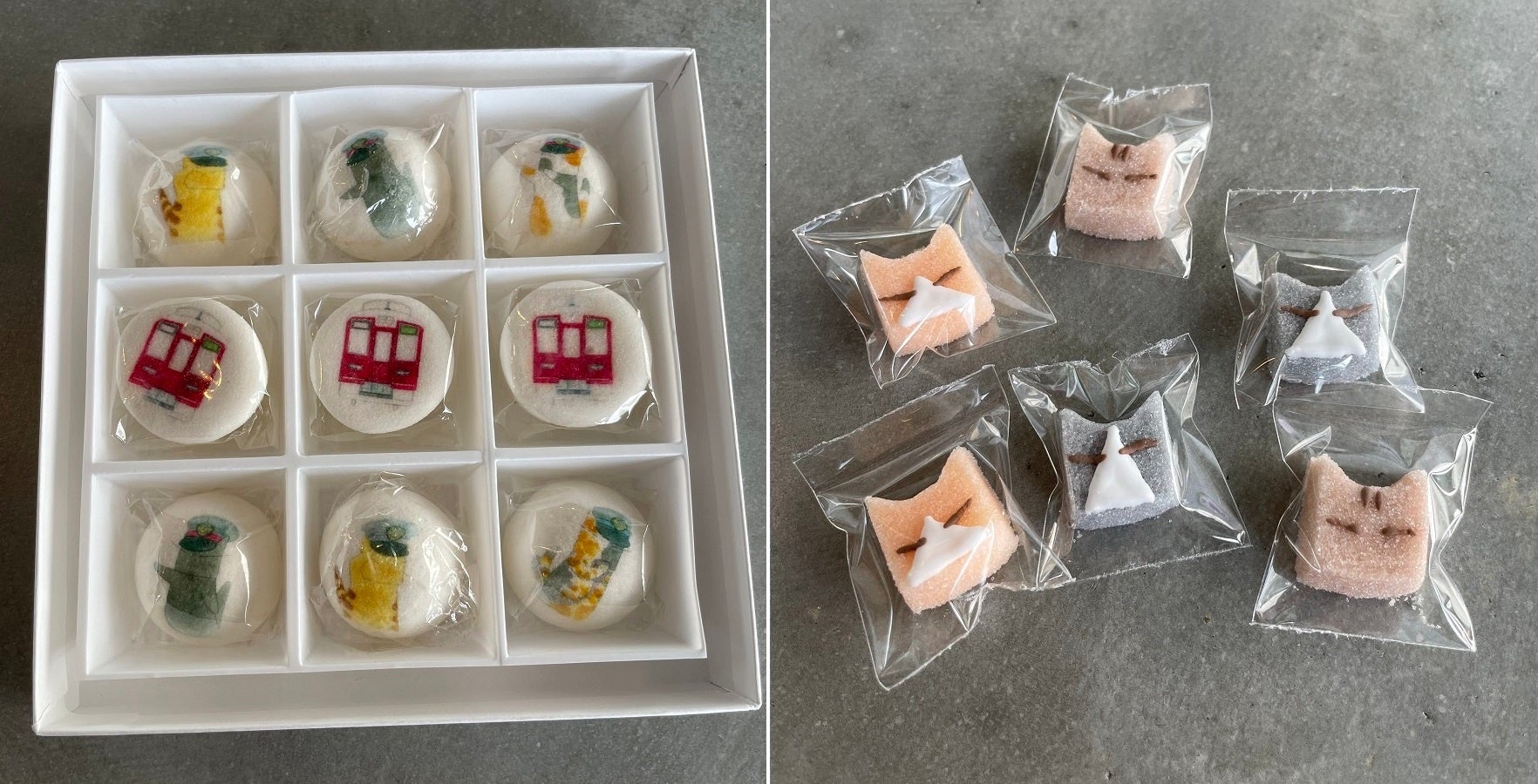 左：阪急電鉄×猫部ほうずい、右：阪急電鉄×猫部シュガー