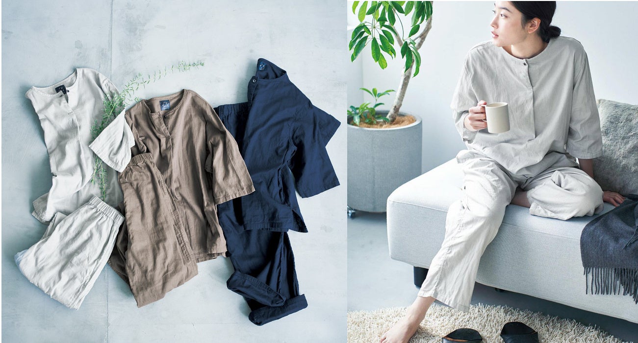 ゆったりしたシルエットはくつろぎたい日の部屋着に使えます。