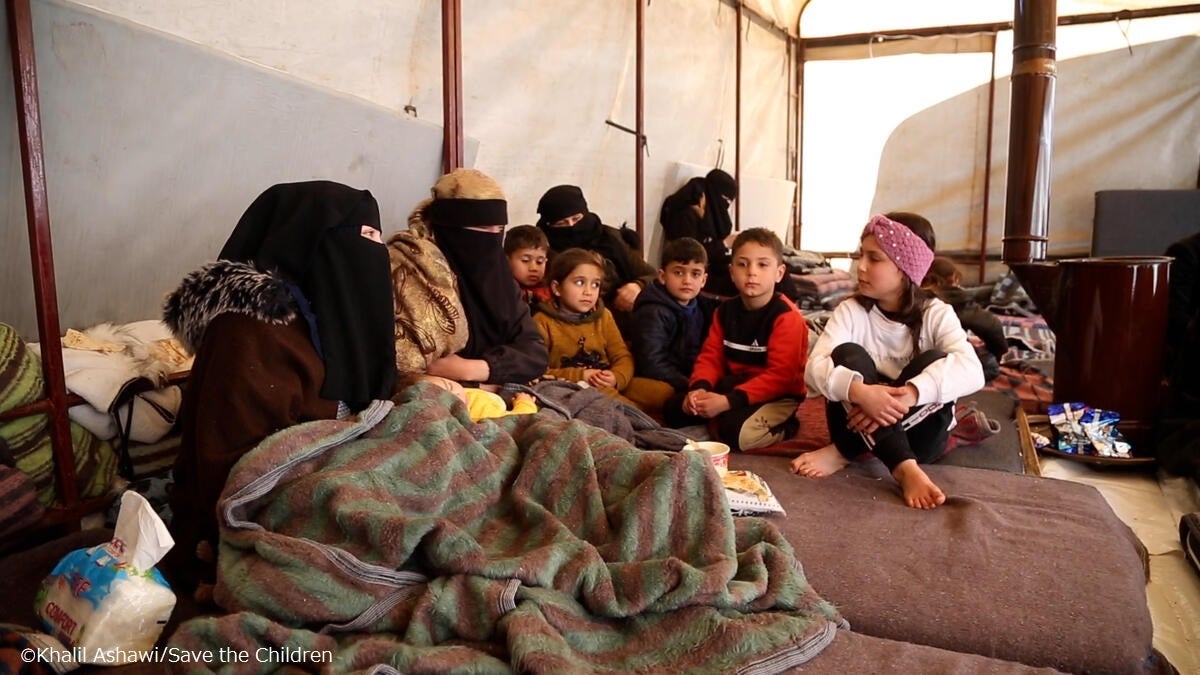 シリア・アレッポ県の一時避難所の様子＝公益社団法人セーブ・ザ・チルドレン・ジャパン提供
