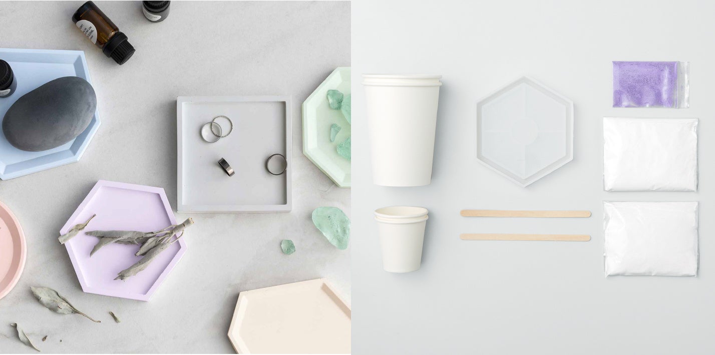 並べてかわいい6種類の形で、鍵やアクセサリーなど小物置きにもちょうどよいサイズ。