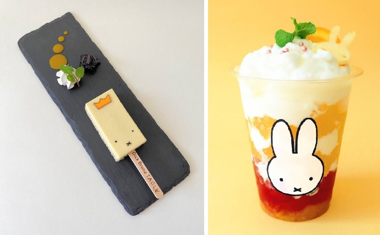 数量限定の新作テイクアウトメニューが登場／左：「ミッフィーチーズケーキバー王冠バージョン」※イートインのみで1日20セット限定