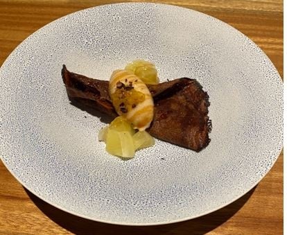 アマゾンカカオのクレープと青バナナジェラート