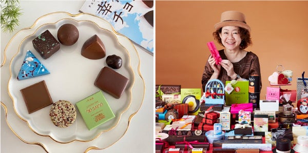 左：試食チョコのイメージ　　　　　　　　　　　　右：“チョコレートバイヤーみり”の解説付き
