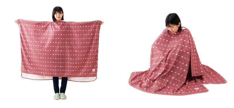 ブランケットやショールにも変身★ すっぽり隠れるお着替えポンチョ