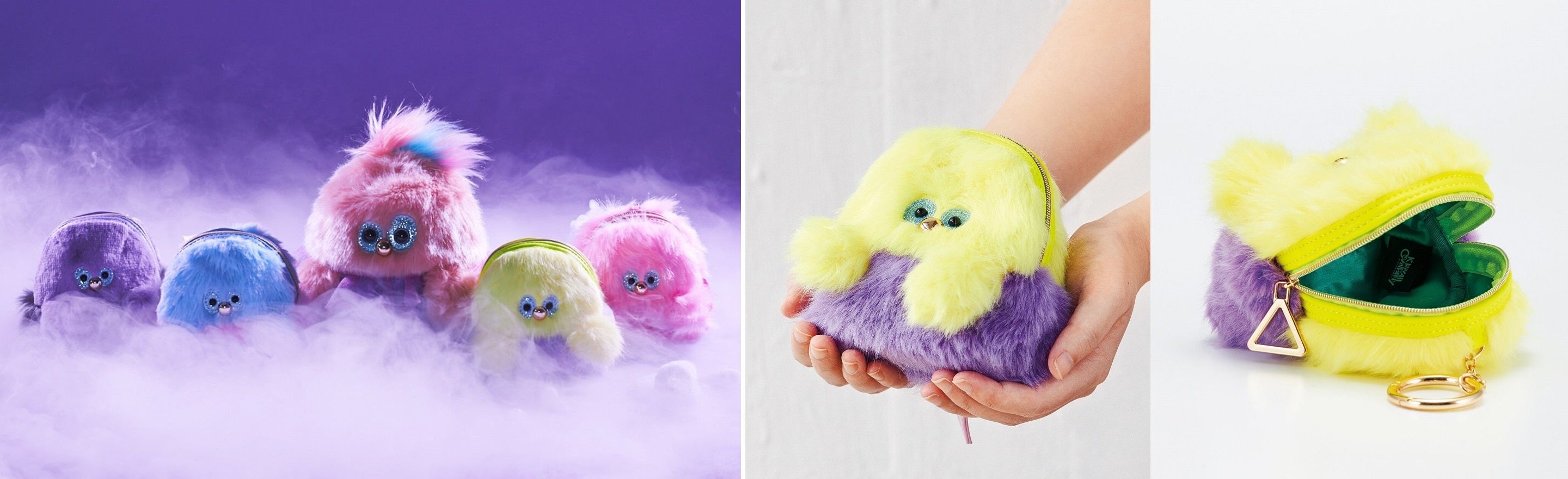 写真左の中心の大きなサイズのものはKAWAII COMPANYの「マルチ—ポーチ」です