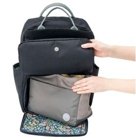 リュックの1階の別部屋にショルダーバッグ(別売り)がすっぽり入ります