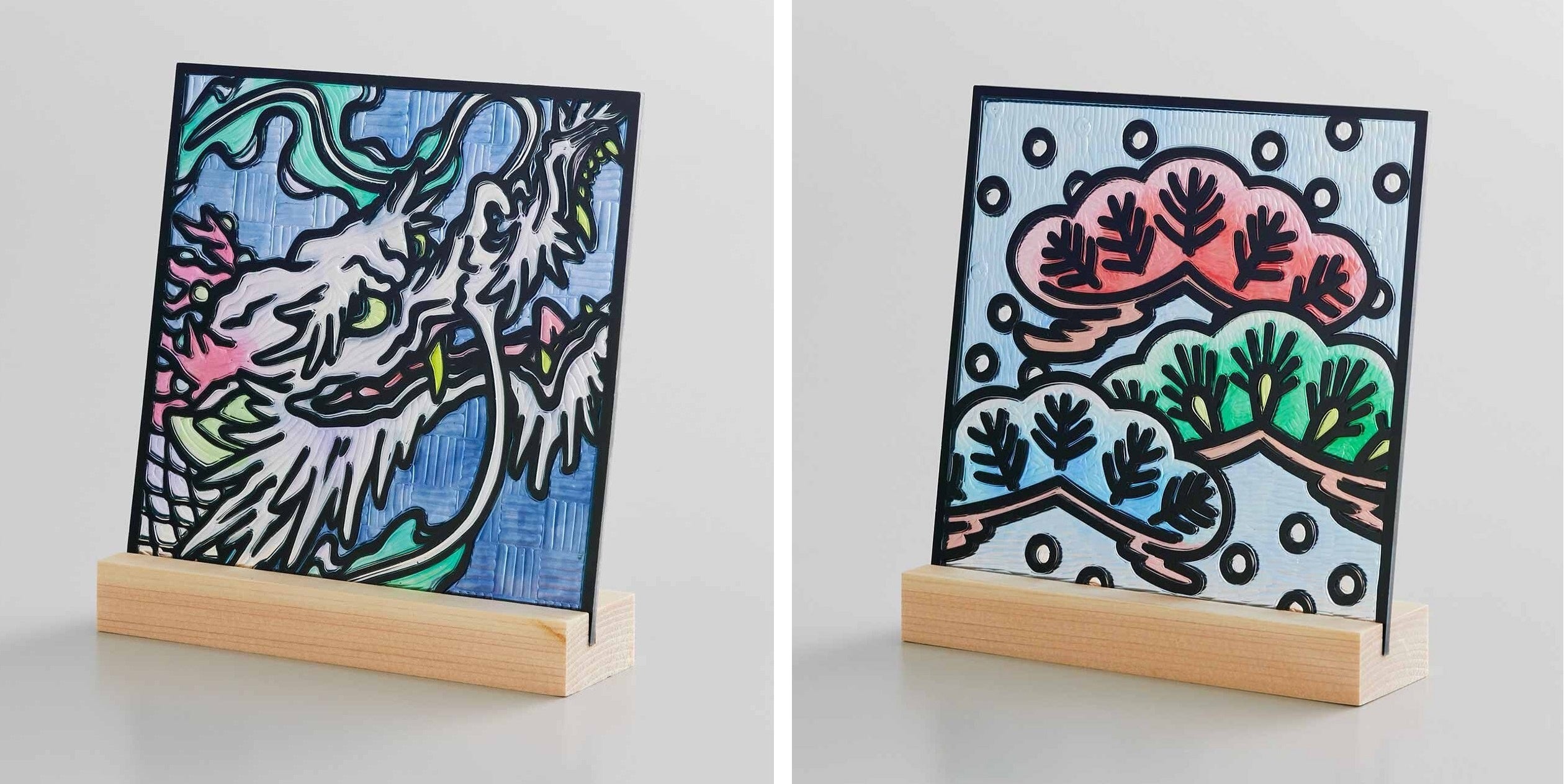 画像左：龍、右：三階松