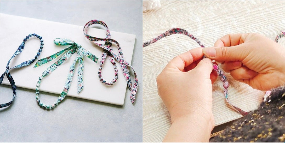 カラーは左から〈Primrose peak〉〈Hedgerow〉〈Lesley’s〉、毎月1本いずれかの色が届きます