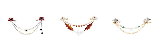 左から〈円鏡 平螺鈿背〉〈螺鈿紫檀琵琶〉〈檜和琴〉