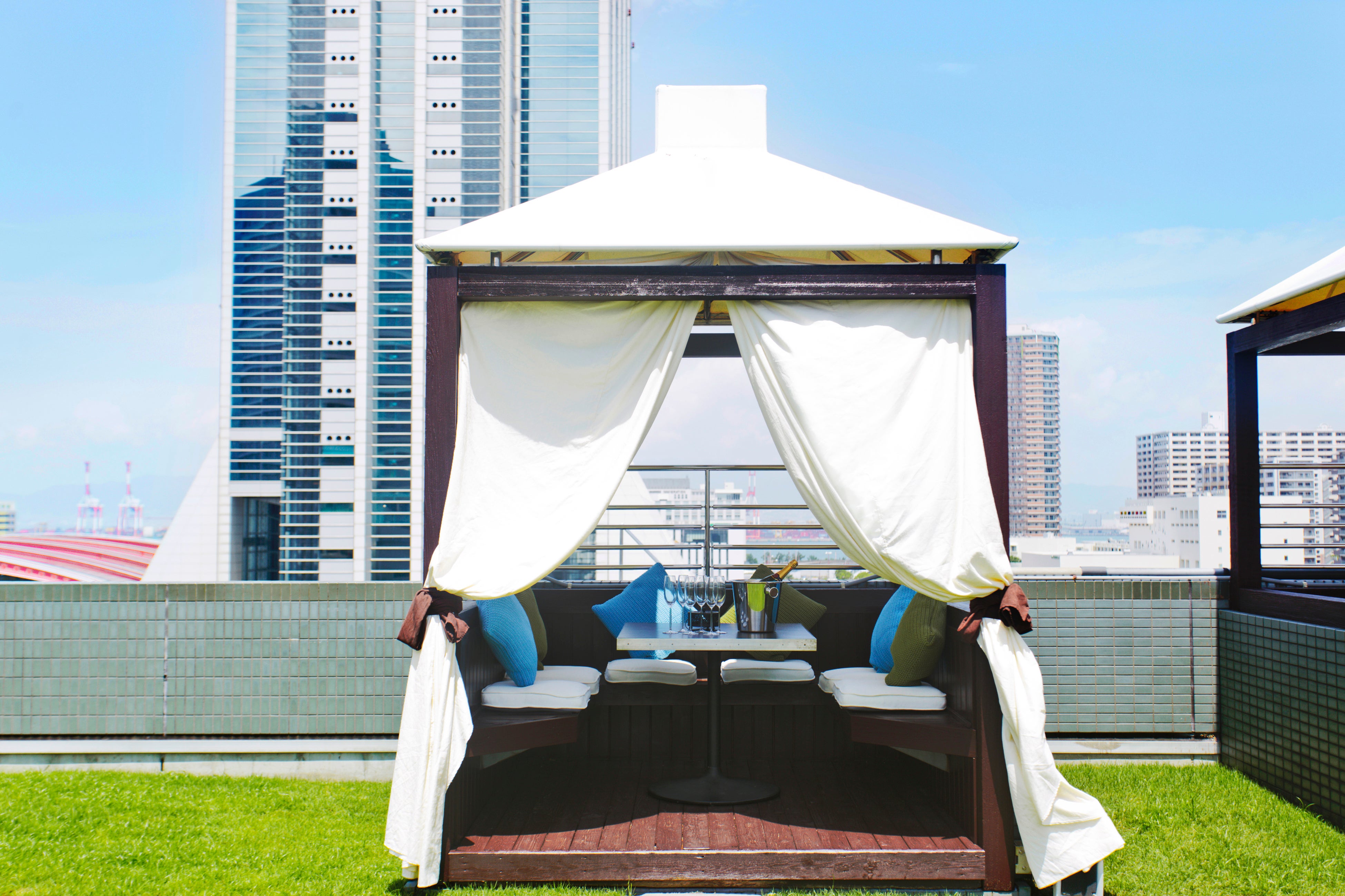 オプションプランの「カゼボ」は、リゾート感が一気に増して楽しめる