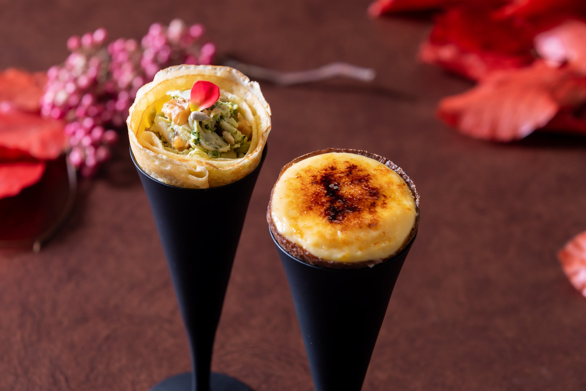 “クレームブリュレ”と“キノコスタッフィング”、2種の秋クレープ