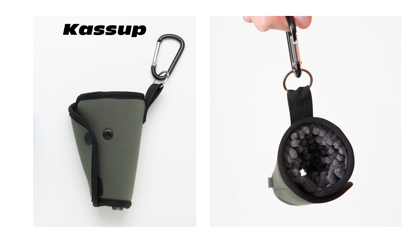 左：Kassup　本体　右：展開した状態。マイクロファイバーで吸水もしっかり。