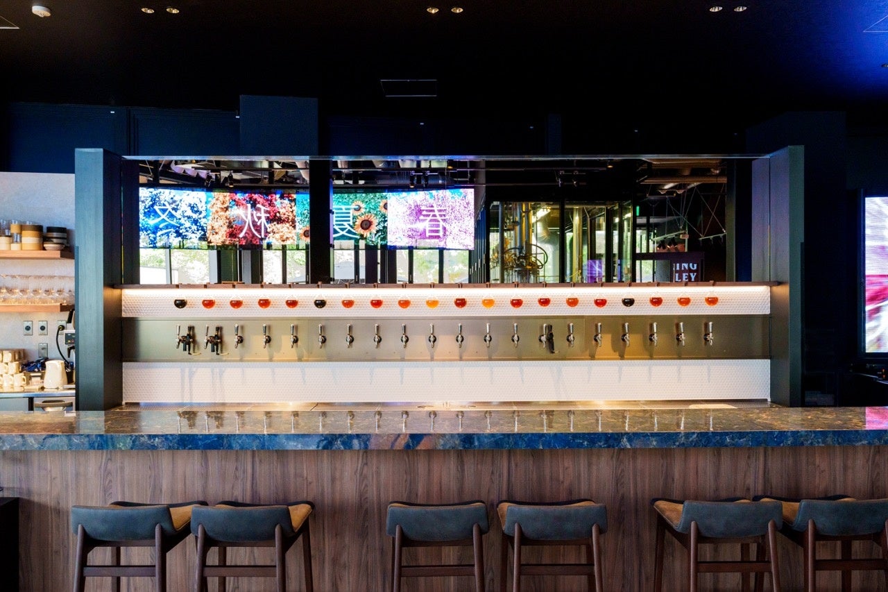 液⾊が⾒える演出を施したウォールタップ