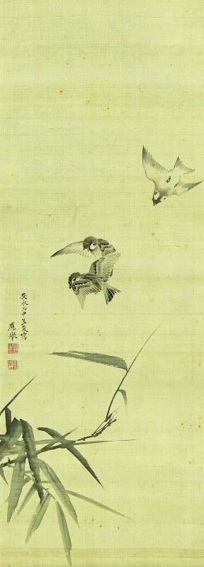 円山応挙「竹雀図」